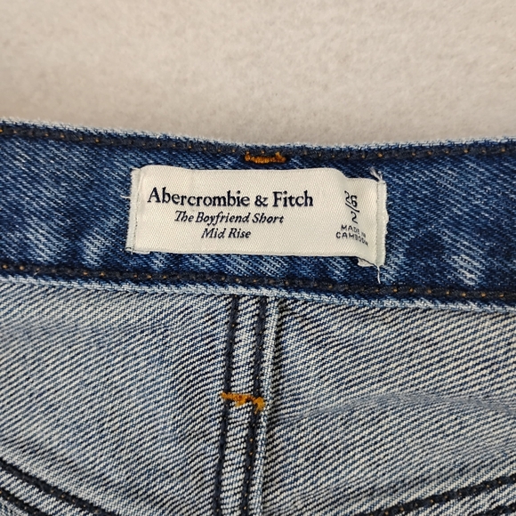 Abercrombie & Fitch Ripped Blue Jean Shorts Size 26/2 - Picture 4 of 5